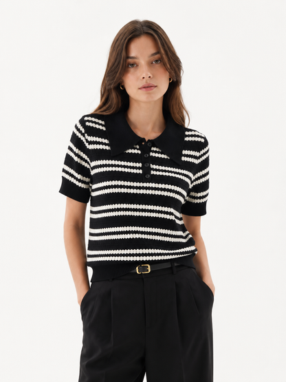 The Chloe Striped Knit Tee