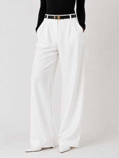 White wide tailored trousers